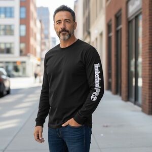 Timberland PRO Long Sleeve Shirt Men’s L Black Workwear Original Fit